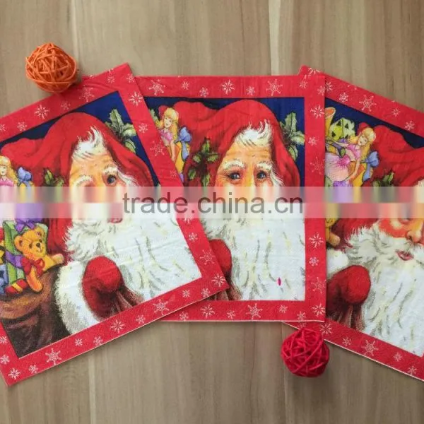 Virgin Wood Paper Napkin Christmas Printed Napkin photo-2