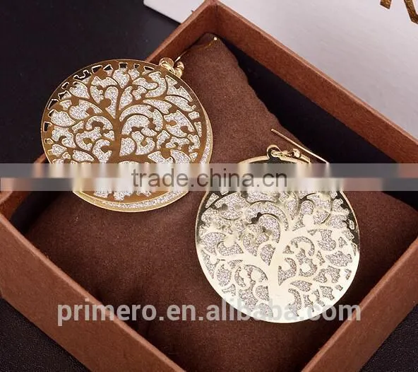 Hot Selling Fashion Matte Popular Elements Hollow Tree Stup Earrings photo-4