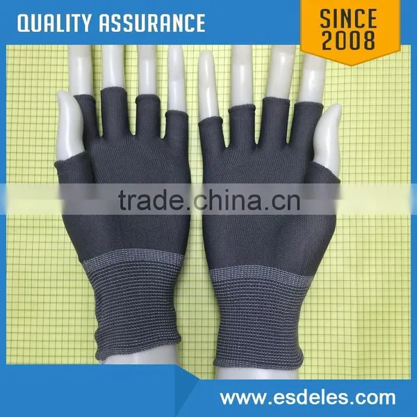 ESD Conductive Gloves Nylon Fiber Glove,PU Finger Coating Glove photo-3