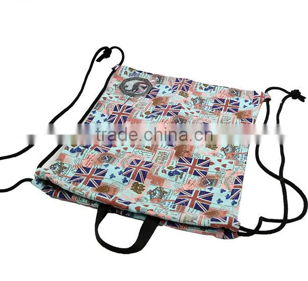 Customized Printing Canvas Backpack Drawstring Bag, Shopping Bag With Handle photo-4