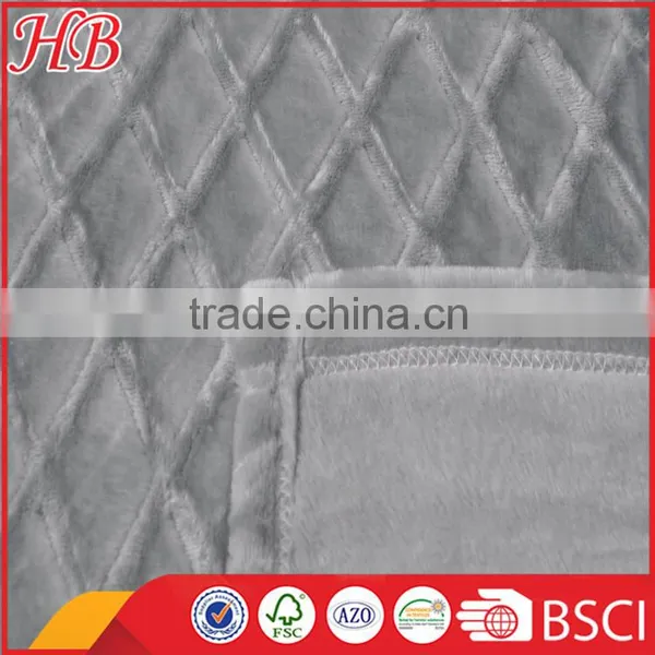 300gsm,gray Diamond Pattern Super Comfortable Flannel Fleece Blanket photo-6