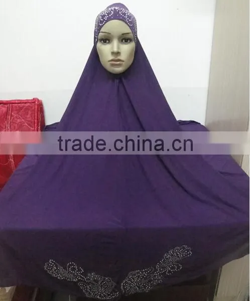 H302 New Style Big Size Hijab With Stones,no Stiff on Front,pray Hijab photo-4