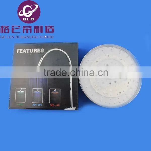 7 Color Changing RGB LED Shower Head 9 LED Shower Temperature Sensor Controlled ABS Chroming No Need Power Shower Faucets