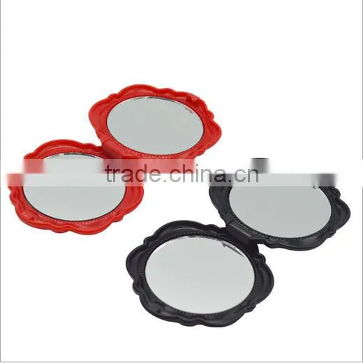 Factory Directly Rose Shape Plastic Folding Pocket Mirror photo-3
