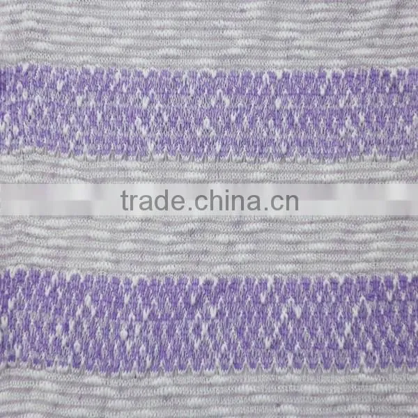 Jiufan Textile 2015 Fashionable Ployester Slub Hacci Knit Fabric for Garments Sweater photo-2