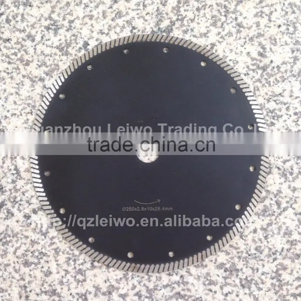 Turbo Saw Blade 10 Inch (250 Mm) Diamond Cutting Disc for Granite Marble Ceramic Tiles Porcelain Slates Thickness 2.8 mm