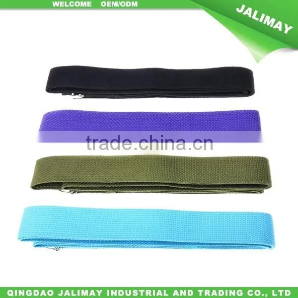 Cotton Yoga Accessories Pilates Stretch Strap With D-Ring