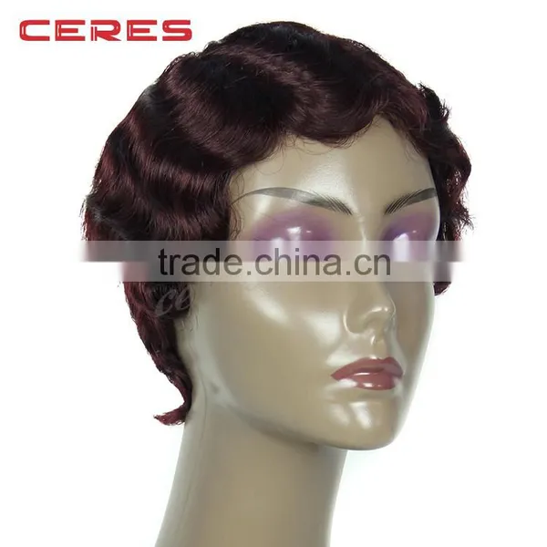 in Stock 100% Human Hair New Style Short Wavy Wig, Different Colors Short Human Hair Wig photo-5