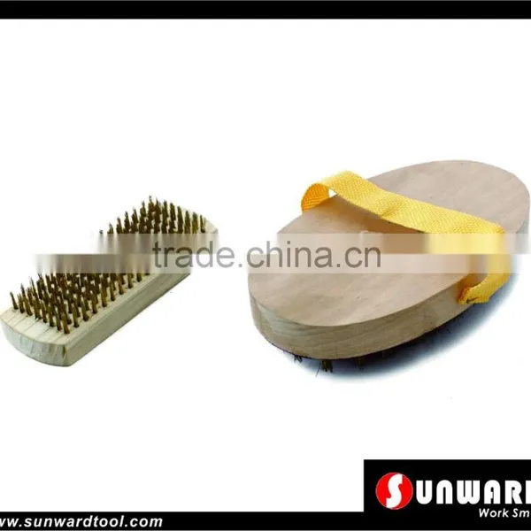 Wooden Block Copper Coated Wire Brush