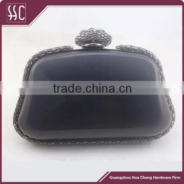 Leather Box Clutch Frames With Flower Knob Gunmetal Clutch Frame photo-4
