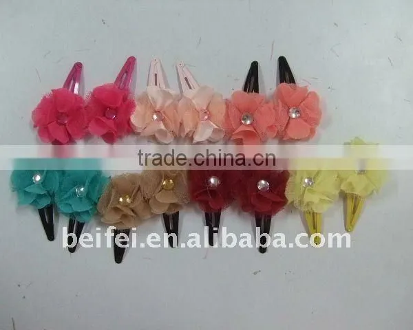 Hot Sell Fabric Flower Snap Concorde Hair Clips