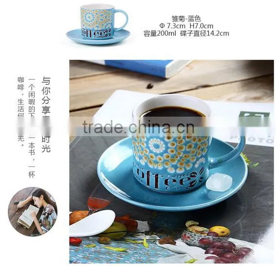 Jingdezhen Hand Drawing Latte Machiatto Coffee Cup With Plate and Spoon Supplier's Choice photo-6