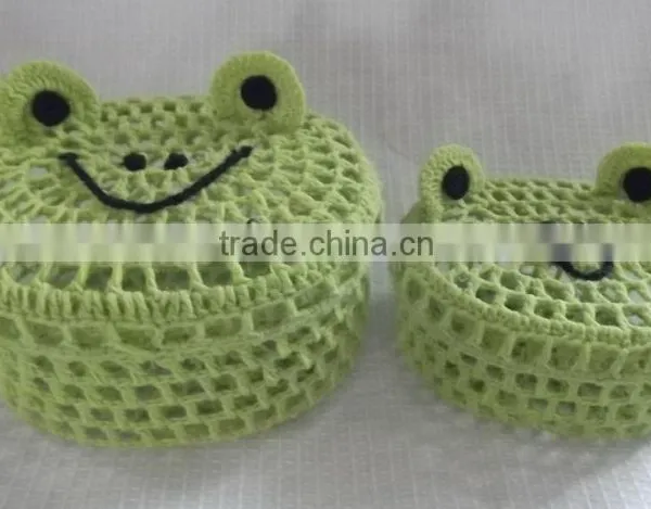 Crochet Animal Molded Basket - Frog photo-2