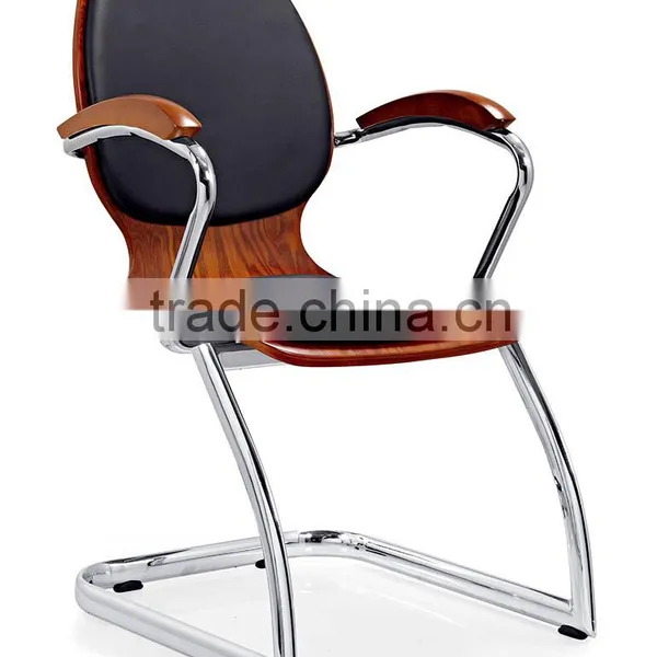 Modern Design Plywood Office Chair With Solid Wood Armrest photo-3