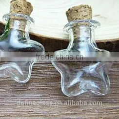 Star Shape Glass Vials Mini Message in Small Glass Bottles With Cork photo-2