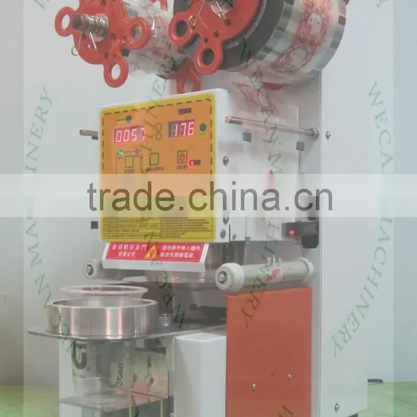 CE approval high efficiency commercial milk tea or coffee packaging machine made in China