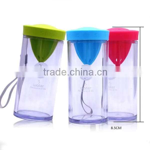 Ultra Clear Water Infuser Bottle Plastic , Lime/orange/lemon Bottle With Squeezer 350ml photo-6