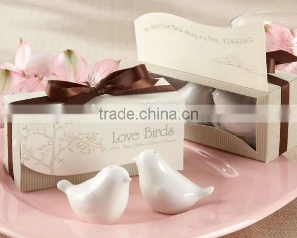 Love Birds Salt & Pepper Ceramic Shakers Wedding Favors