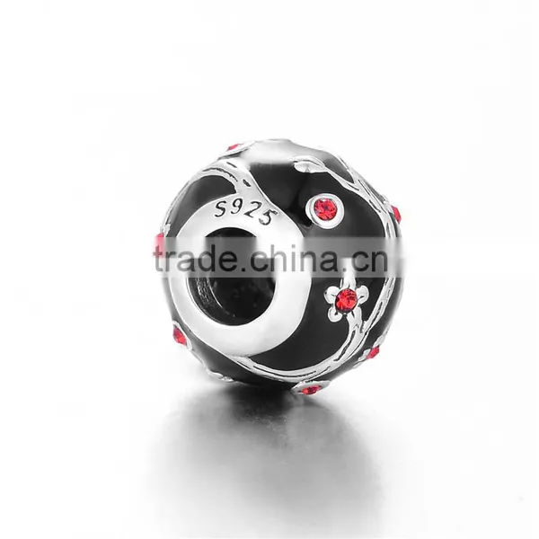 925 Silver Chinese Traditional Style Plum Flower Shape Beads photo-3