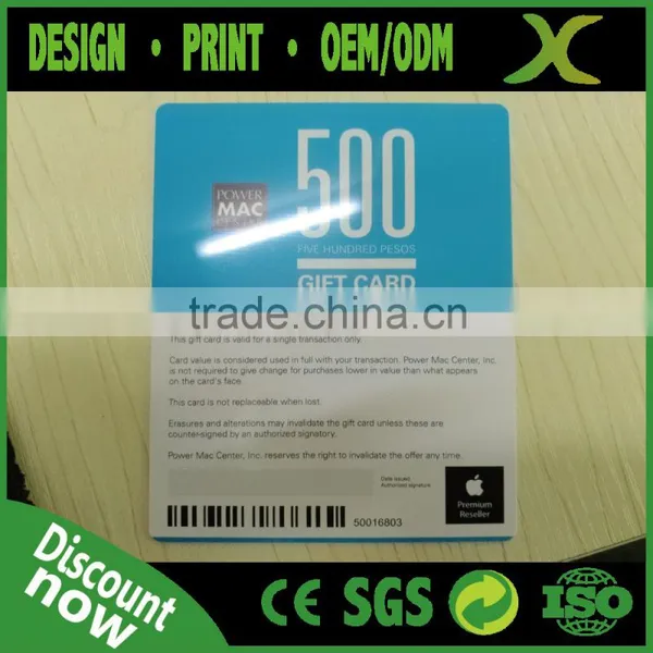 Free Design~~~!!! Plastic Gift Card With Barcode/ Pvc Barcode Card photo-2