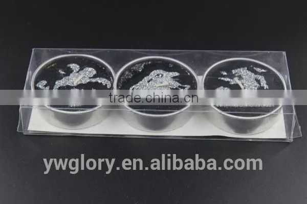 Black and Sliver Glitter Halloween Tea Light, Halloween Tea Light, Werewolf and Ghost Tea Light