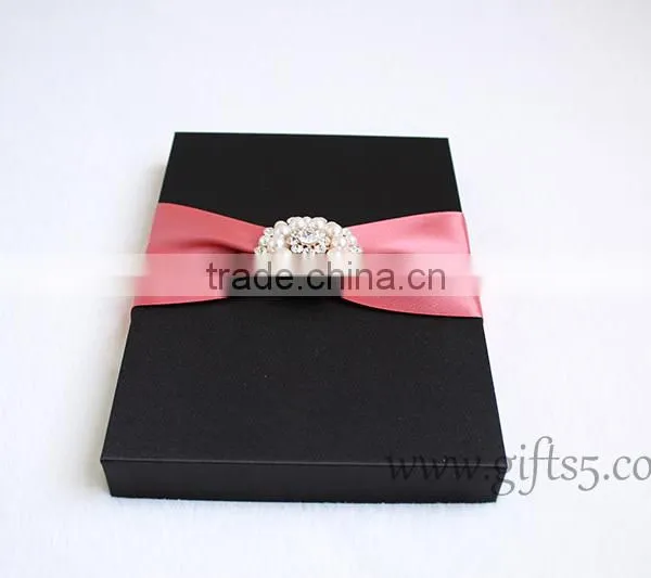 Elegant Black Packaging Boxes for Wedding Invitations photo-3