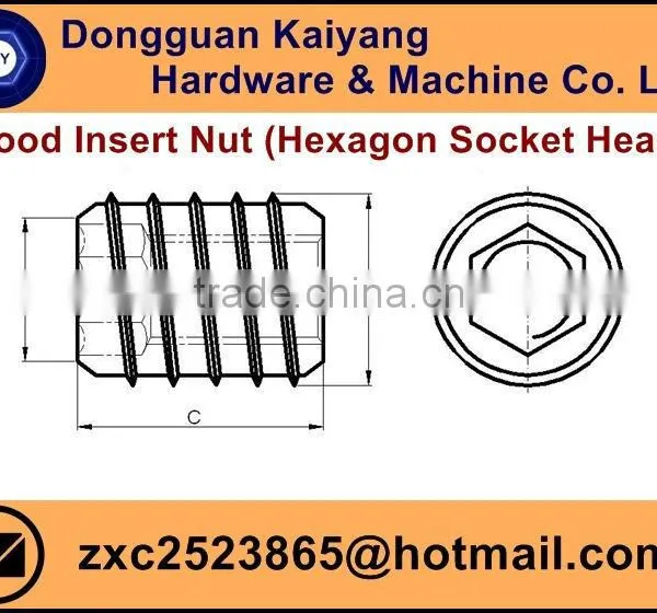 Insert Nut/ Wood Insert Nut / Hex Socket (Furniture Fastener); Bright(White)/Blue/Yellow Zinc Plated; M6, M8, M10 photo-4