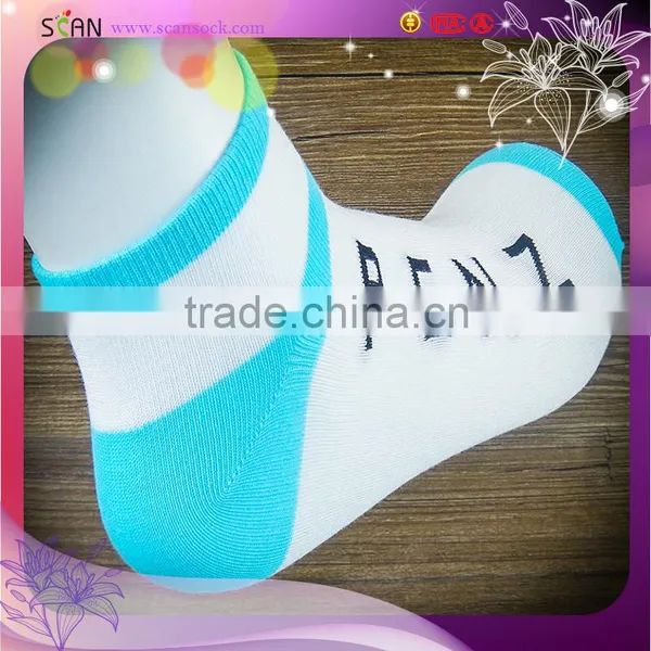Hot Seller Cartoon Cotton Blue/white Socks Tight Ankle With Letter"PENZ" for Teenage photo-2