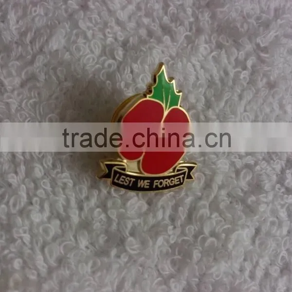 Nice Loonking Poppy Badge, Flower Lapel Pin, Lapel Pin Metal Crafts photo-2