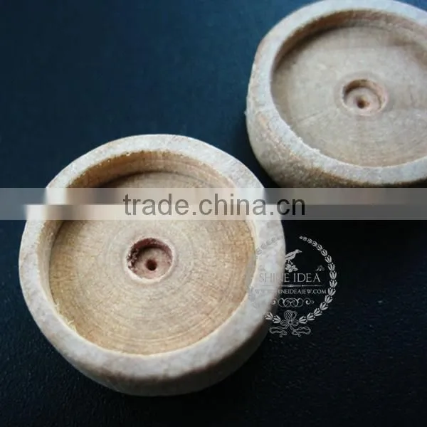 14mm Setting Size Natual Log Wood Round Bezel Pendant Setting DIY Findings Bezel Tary Supplies 1411134 photo-3