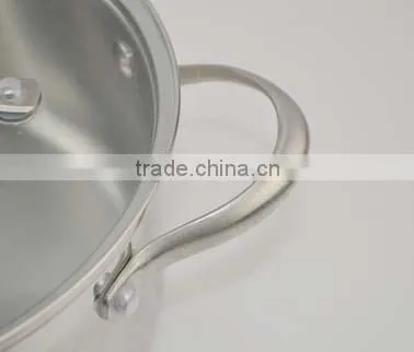 Popular Modern Kitchen Cabinet Item Tri-ply Cookware Set With Cast Stainless Steel Handle photo-6