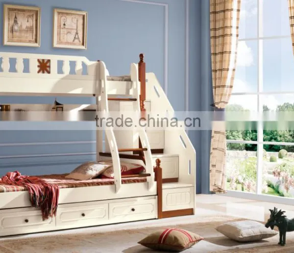 2016 Mediterranean style with drawers and step ladder bunk bed