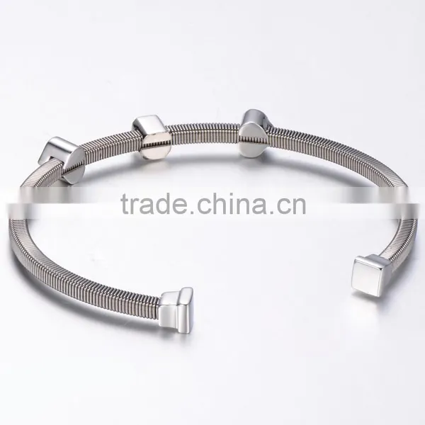 New Products 2016 Heart 316l Stainless Steel Bracelet Girls Inlay Zircon Crystal Beads Bangle Fashion Custume Jewelry for Women photo-3