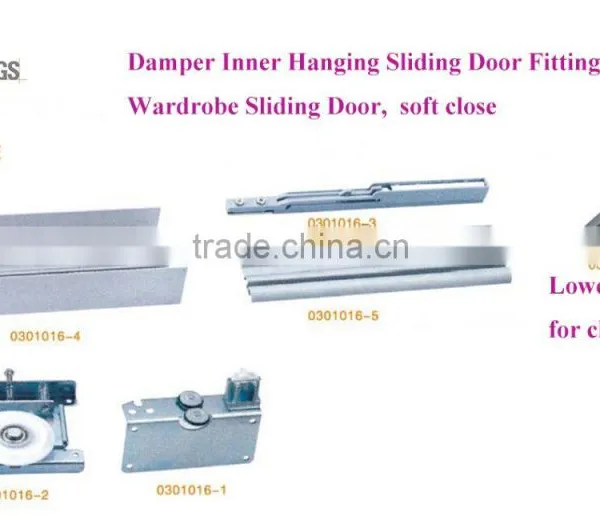Soft Closing Wardrobe Sliding Closet Door Roller Fittings System photo-5