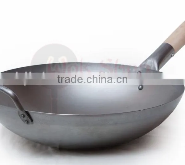 Chinese Wooden Handle Carbon Steel Wok photo-6