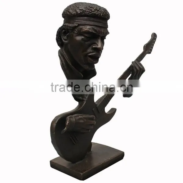 Cast Metal Bronze Art Male Bust Statue photo-3