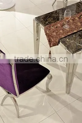TH383 Stainless Steel Tempered Glass Modern Dining Table photo-3