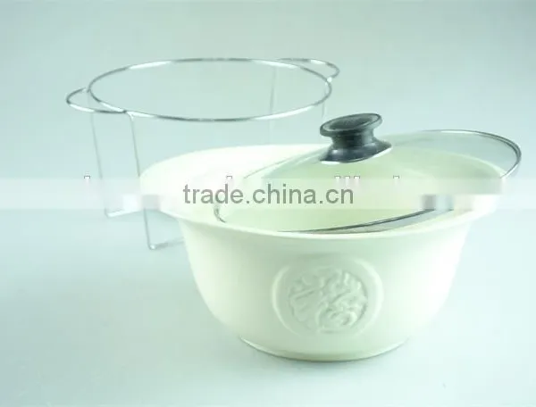 Cheap Ceramic Tureen With Iron Stand With Good Quality and Color Box photo-3