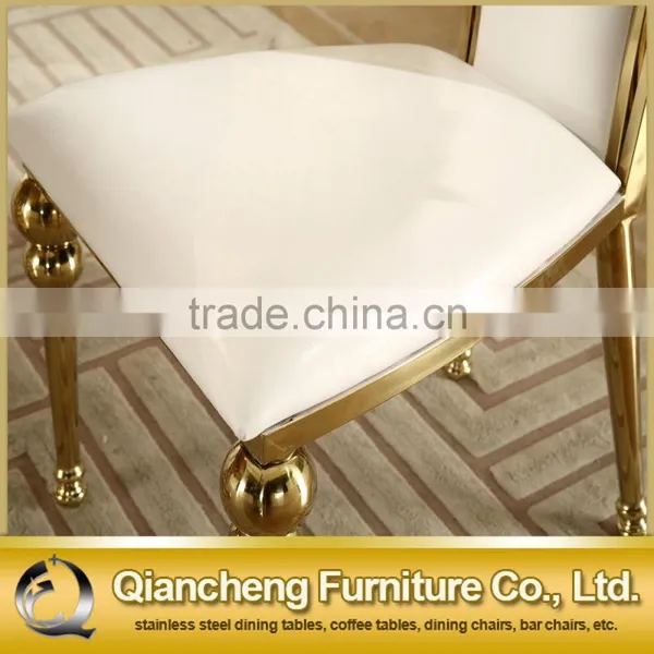 Hot Sale White PU Golden Stainless Steel Wedding Chair photo-4