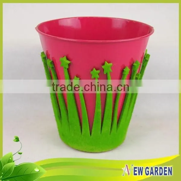 Home Decor Flannelette And Metal Planter,Balcony Small Plastic Flower Pot Trays photo-5
