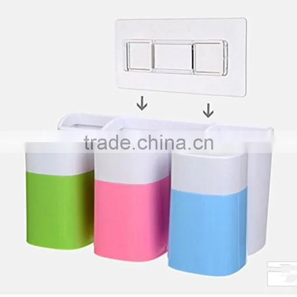 Plastic Bathroom Set Accessaries Toothbrush Holder , Toothpaste Wall Holder , Bethroom Storage Rack photo-4
