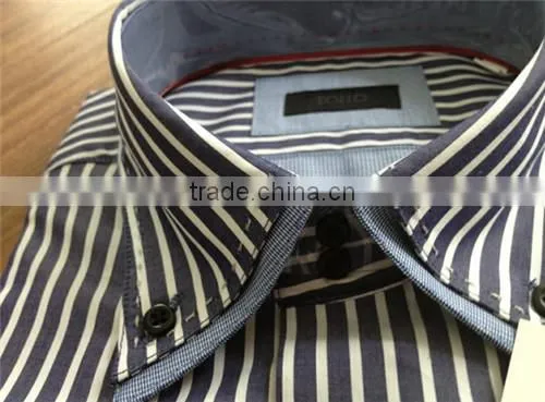 Latest Shirt Designs for Man/Double Collar Cuff Shirt/ High Collar Shirts/Fashion Italian Design Stripes Shirts photo-2
