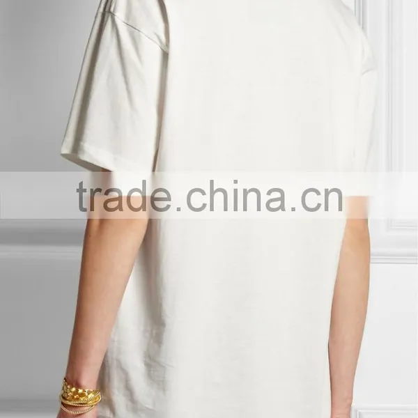 Oversized White Printed Cotton Print T-shirt for Sale photo-3