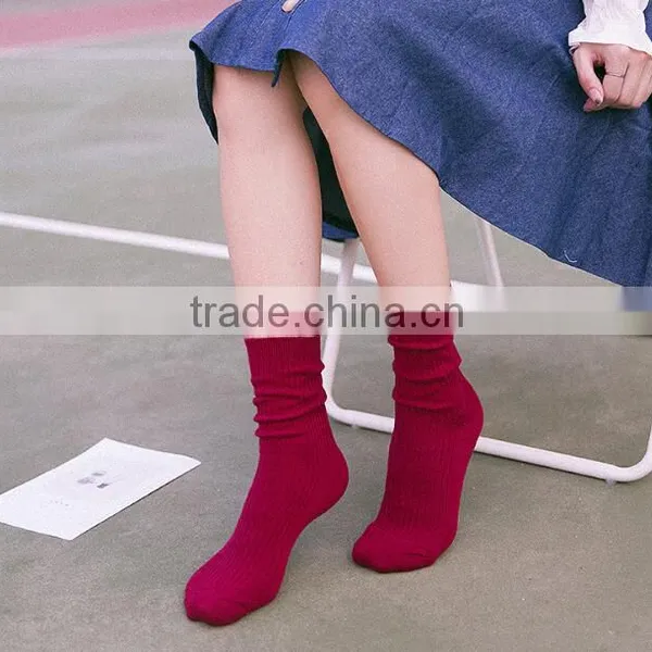 Zm33452a Bulk Wholesale Fahsion Socks Cheap Pure Color Women Cotton Socks photo-2
