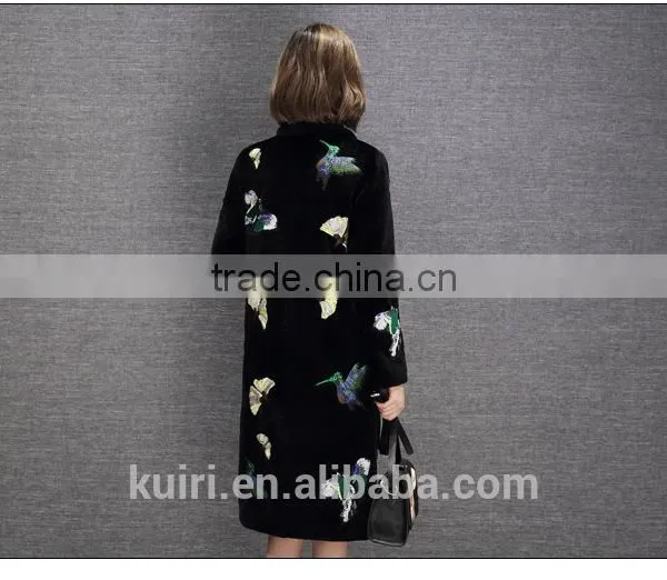 2016 Wool Fur Coat Medium-long Women's Slim Sheep Shearing Overcoat Fur Sheep Skin Coat photo-5