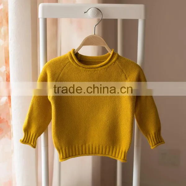 S32892W Children Sweater Knitted Sweater Pure Color Pullovers Sweaters photo-2