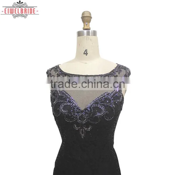 OEM Long Floor-length Sheath/Column Black Evening Dress photo-5