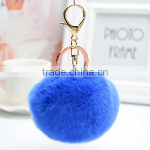 Myfur 2016 Factory Wholesale 100% Genuine Rabbit Fur Pom Pom Balls Keychain photo-3