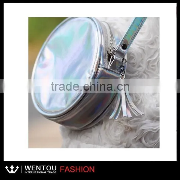 Silver Holographic Travel Round Pouch photo-4