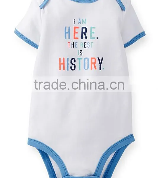 100% Cotton Baby Rompers Printed Color Short Sleeve Baby Onesie photo-2